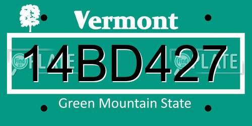 14BD427 Vermont License Plate
