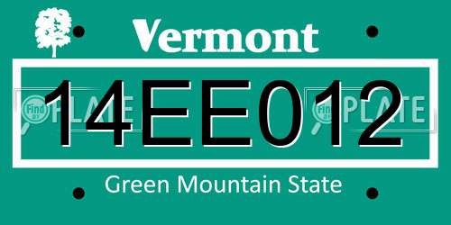 14EE012 Vermont License Plate