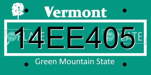 14EE405 Vermont License Plate