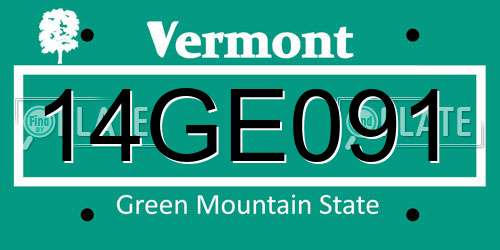 14GE091 Vermont License Plate