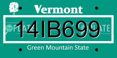 14IB699 Vermont License Plate