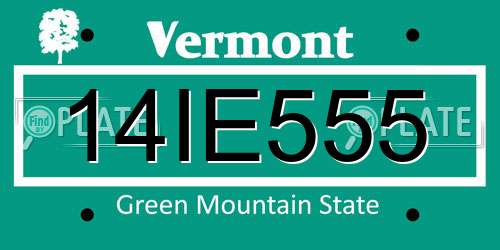 14IE555 Vermont License Plate