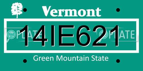 14IE621 Vermont License Plate