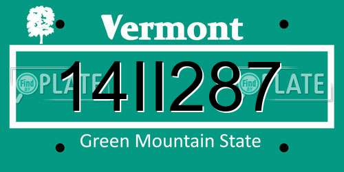14II287 Vermont License Plate