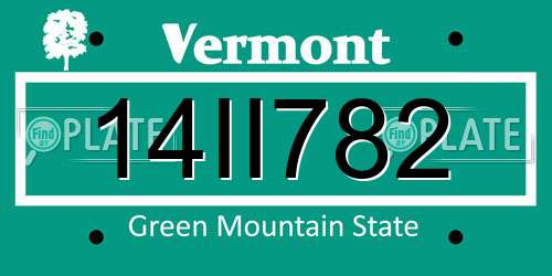 14II782 Vermont License Plate