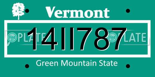 14II787 Vermont License Plate