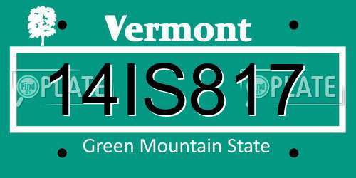 14IS817 Vermont License Plate