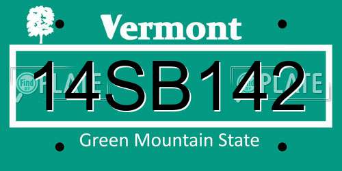 14SB142 Vermont License Plate