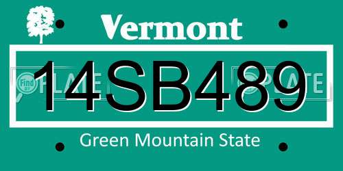 14SB489 Vermont License Plate