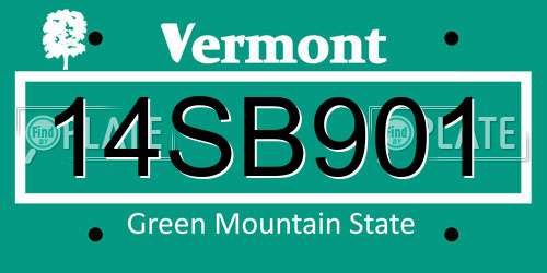 14SB901 Vermont License Plate