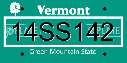 14SS142 Vermont License Plate