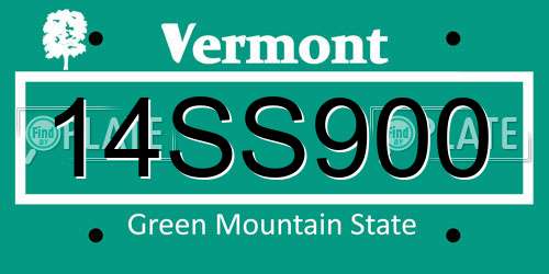 14SS900 Vermont License Plate