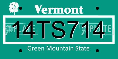 14TS714 Vermont License Plate