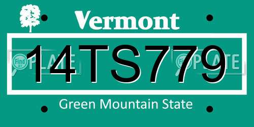 14TS779 Vermont License Plate