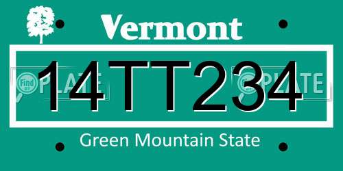 14TT234 Vermont License Plate