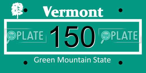150 Vermont License Plate