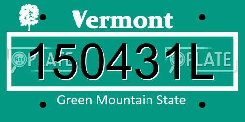 150431L Vermont License Plate
