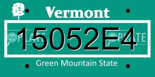 15052E4 Vermont License Plate