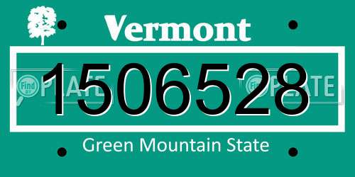 1506528 Vermont License Plate