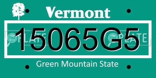 15065G5 Vermont License Plate
