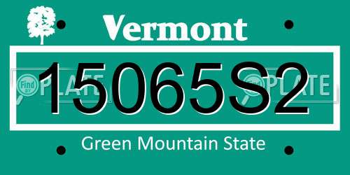 15065S2 Vermont License Plate