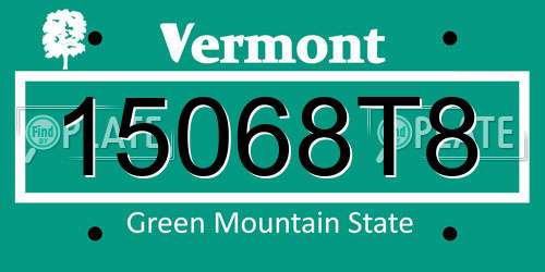 15068T8 Vermont License Plate