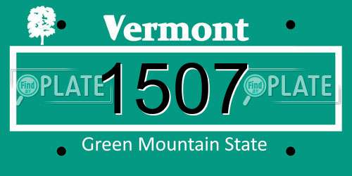 1507 Vermont License Plate