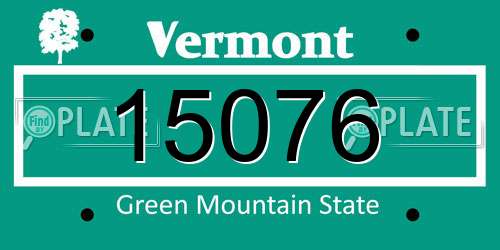 15076 Vermont License Plate