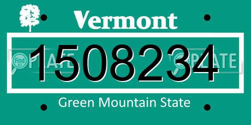 1508234 Vermont License Plate