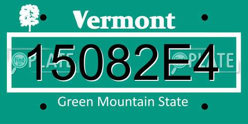 15082E4 Vermont License Plate