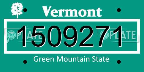 1509271 Vermont License Plate