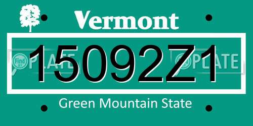 15092Z1 Vermont License Plate