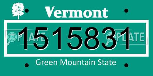1515831 Vermont License Plate