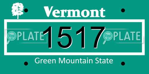 1517 Vermont License Plate