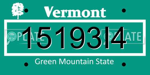 15193I4 Vermont License Plate