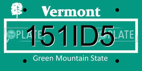 151ID5 Vermont License Plate