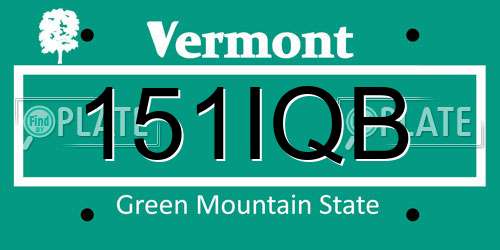 151IQB Vermont License Plate