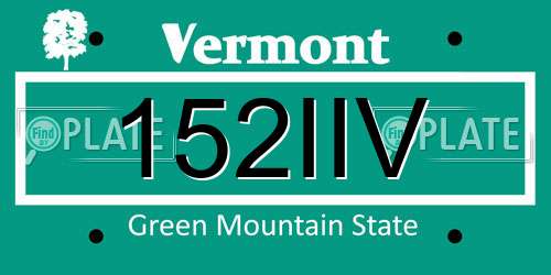 152IIV Vermont License Plate