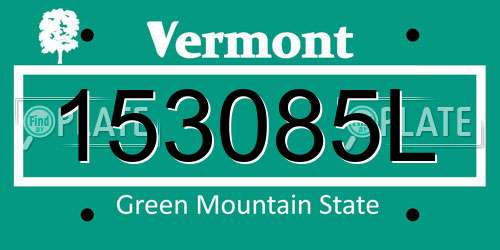 153085L Vermont License Plate