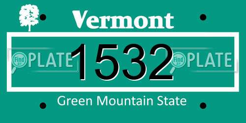 1532 Vermont License Plate