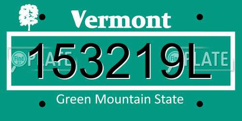 153219L Vermont License Plate