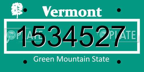 1534527 Vermont License Plate