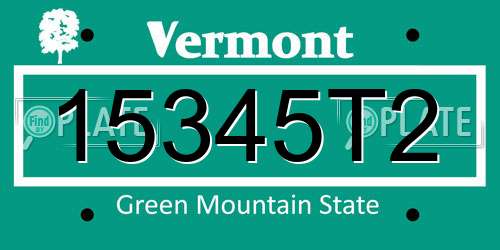 15345T2 Vermont License Plate