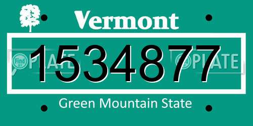 1534877 Vermont License Plate