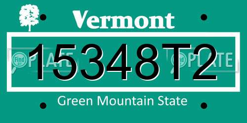 15348T2 Vermont License Plate