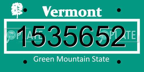 1535652 Vermont License Plate