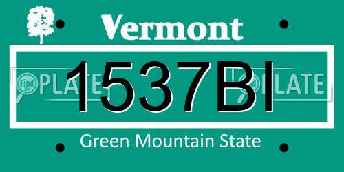 1537BI Vermont License Plate