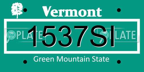1537SI Vermont License Plate