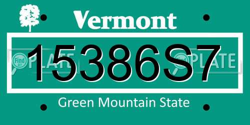15386S7 Vermont License Plate