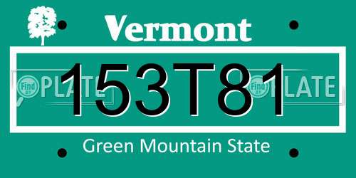 153T81 Vermont License Plate